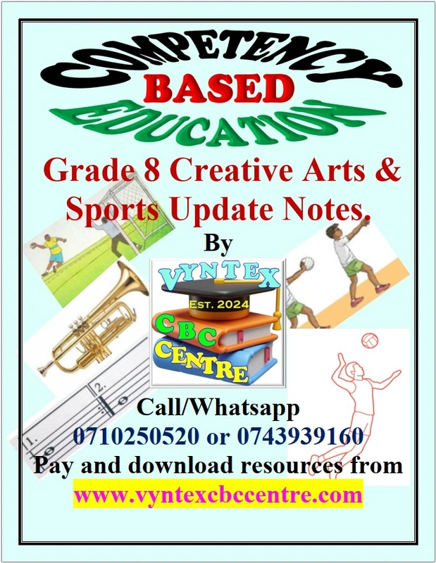 Grade 8 Creative arts & Sports Notes image 1