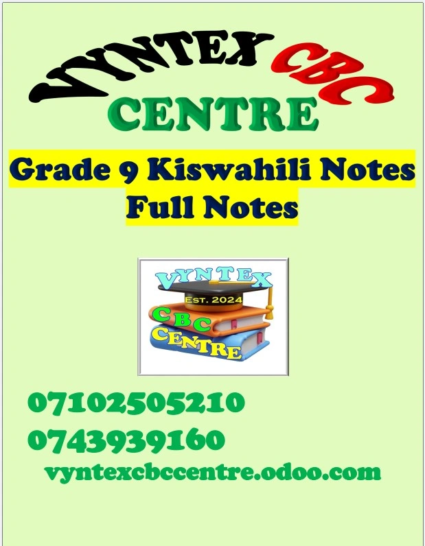 Grade 9 Kiswahili Notes image 1